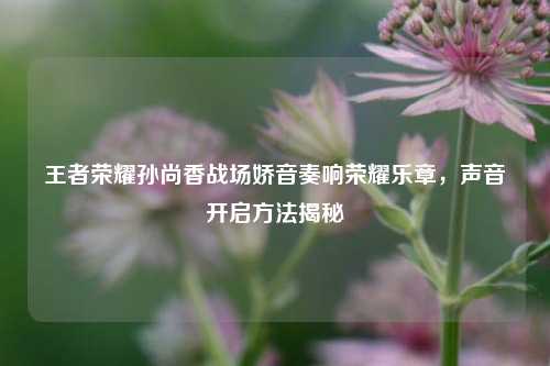 王者荣耀孙尚香战场娇音奏响荣耀乐章，声音开启     揭秘