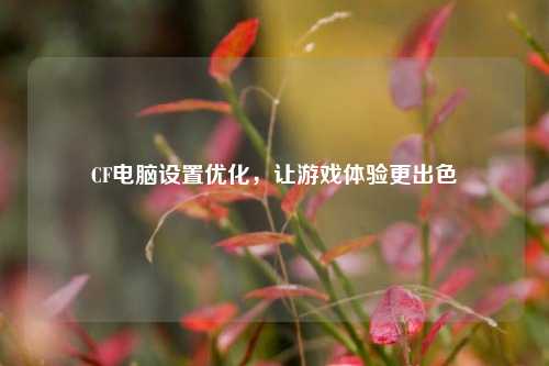 CF电脑设置优化，让游戏体验更出色