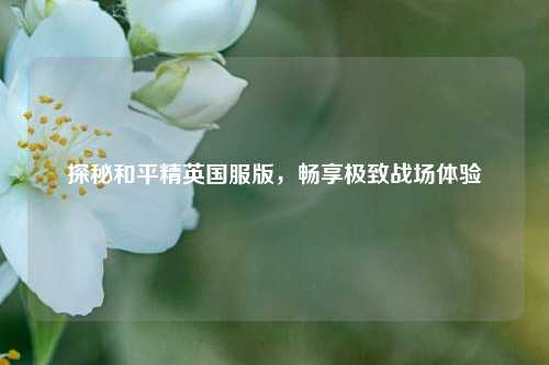 探秘和平精英国服版，畅享极致战场体验