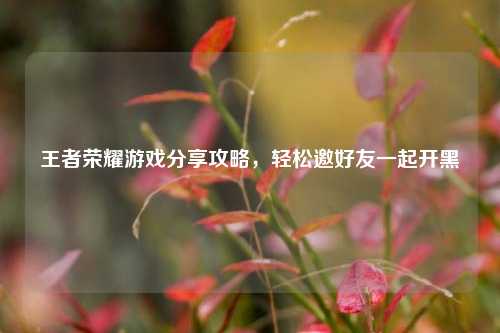 王者荣耀游戏分享攻略，轻松邀好友一起开黑